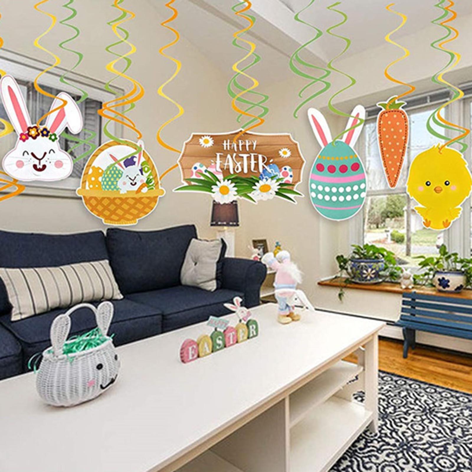 30 hình trang trí lễ phục sinh treo dây vòng xoắn ốc