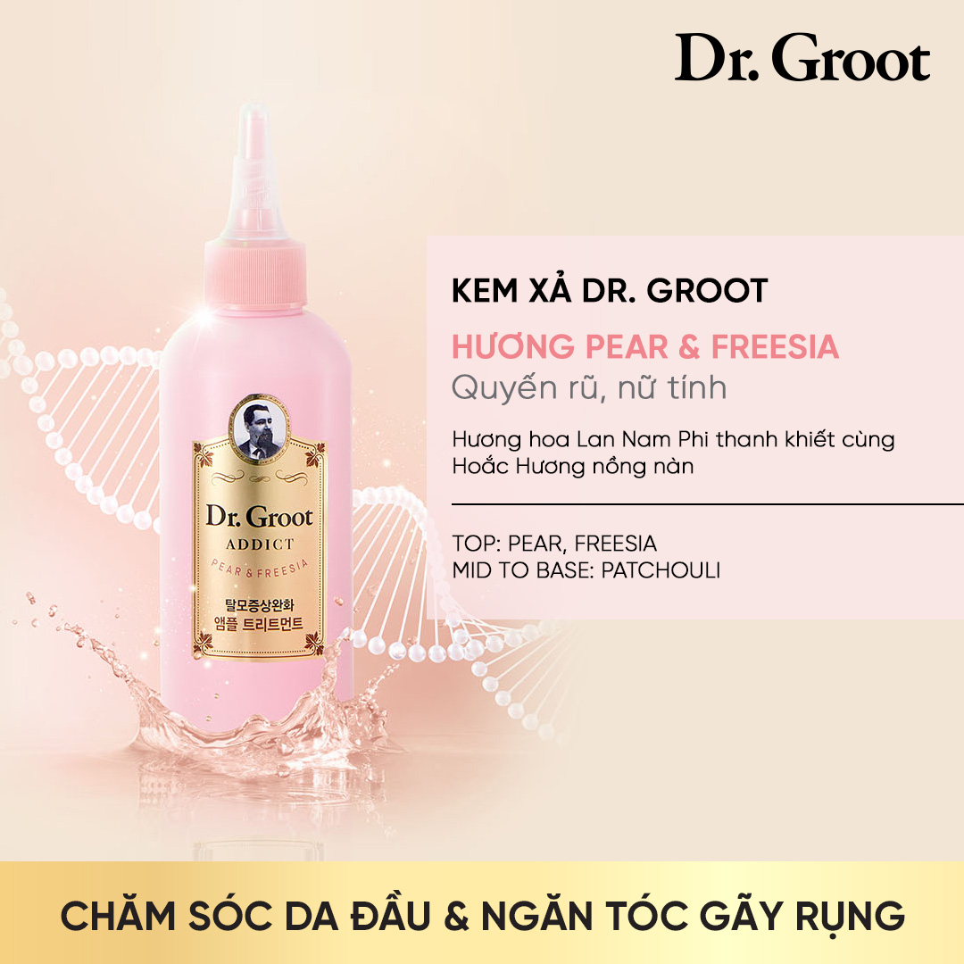 Combo Dầu gội xã chăm sóc da đầu và ngăn tóc gãy rụng REEN DR. GROOT ADDICT SHAMPOO PEAR &amp; FREESIA  385mlx180ml