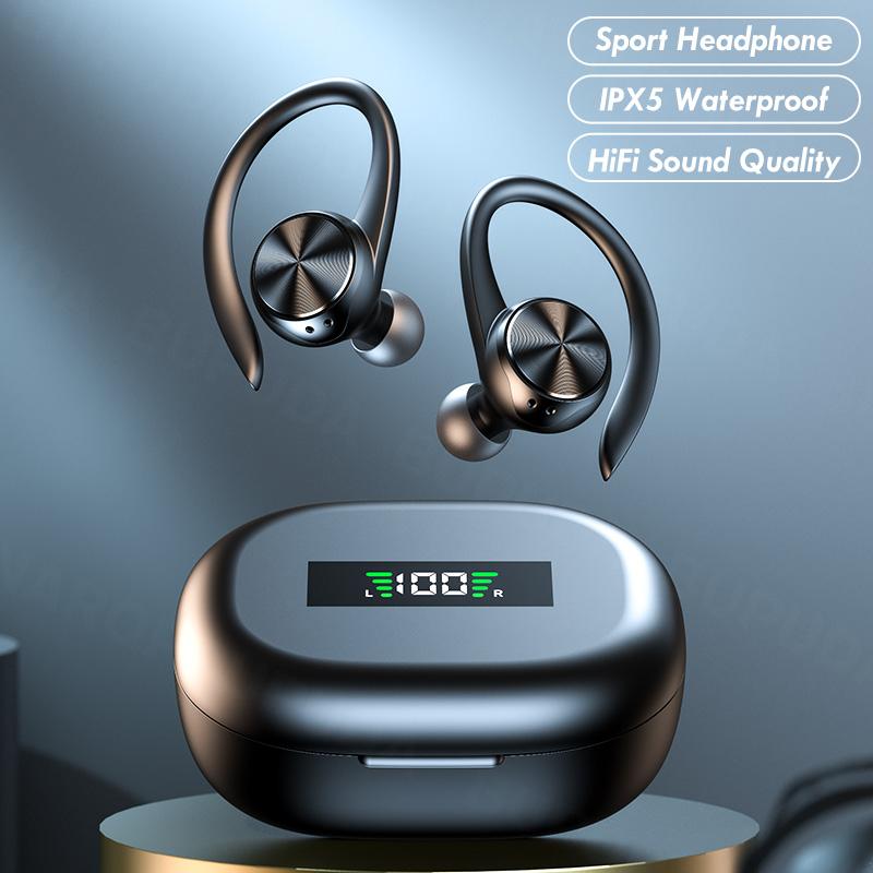 Thể Thao Không Dây Bluetooth Tai Nghe Có Mic IPX5 Chống Nước Móc Tai Bluetooth HiFi Âm Nhạc Stereo Tai Nghe Nhét Tai Dành Cho Điện Thoại