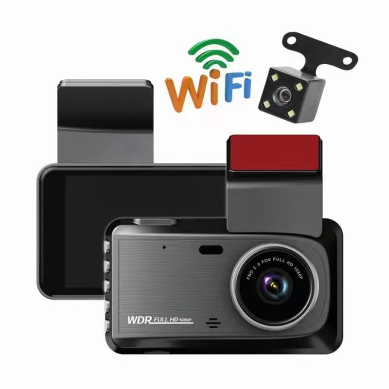 Camera hành trình WiFi cao cấp V-95 Màn Hình Cảm Ứng 4 Inch Night VíSion tích hợp cam kép trước sau - Xem trên điện thoại qua APP - Độ phân giải 1080P sắc nét , WIFI.phát hiện chuyển động