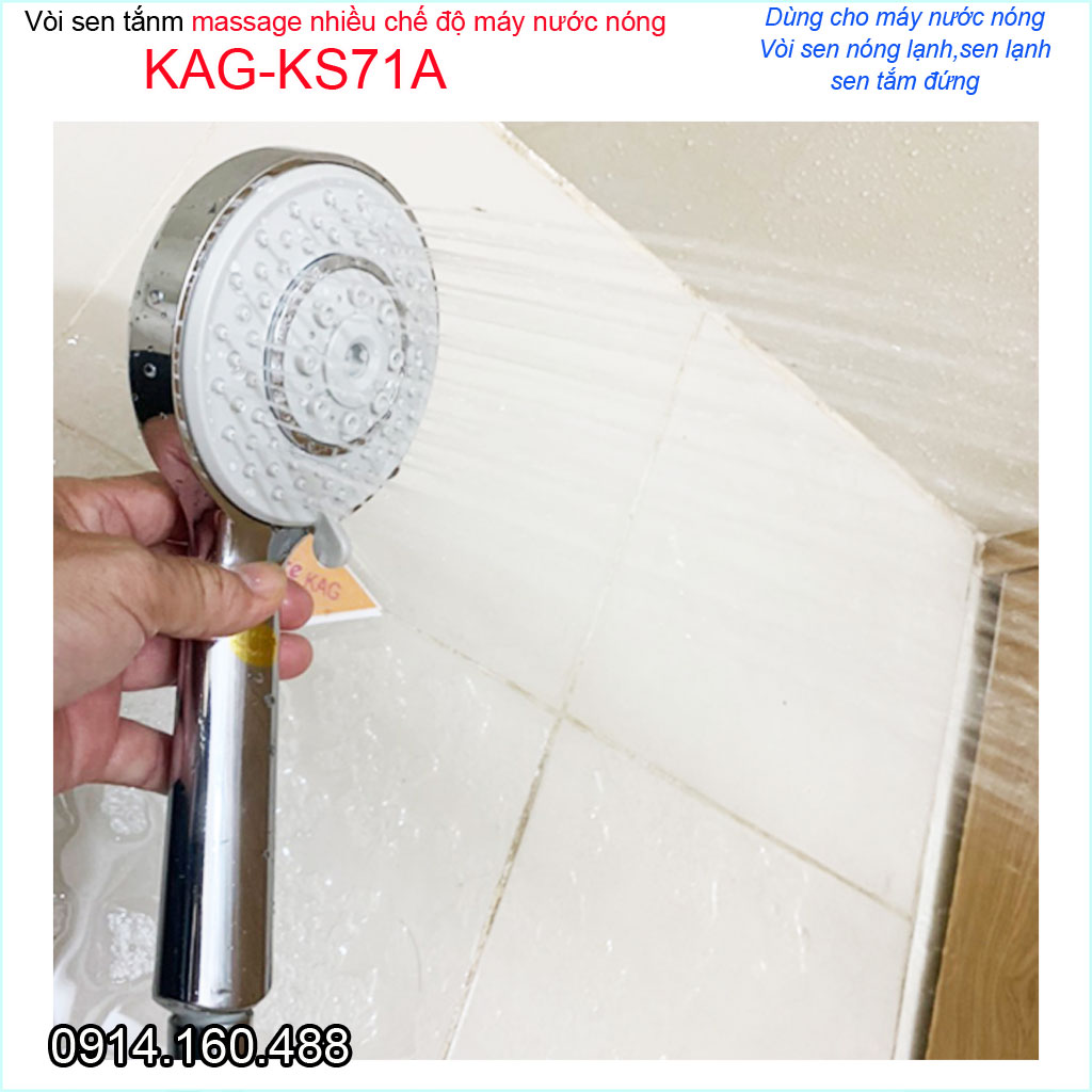 Vòi dây sen cao cấp KAG-KS71A, vòi hoa sen máy nước nóng năng lượng mặt trời nhiều chế độ tia nước mạnh sử dụng tốt