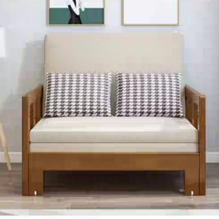 Ghế Giường Sofa Thông Minh, Ghế Gấp Kéo Thành Giường KT 1,28m x1,92 Gỗ Tự Nhiên Giá Tại Xưởng Tặng Bộ Đệm Gối Siêu Đẹp