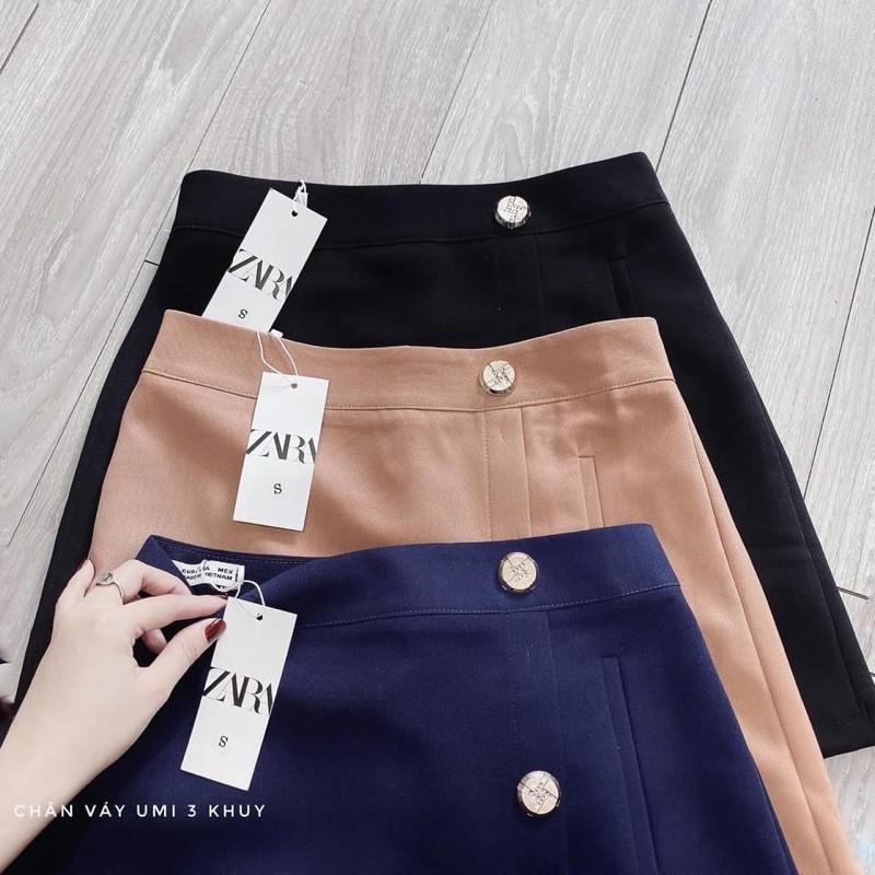 CHÂN VÁY 3 KHUY LỆCH CHẤT ĐẸP