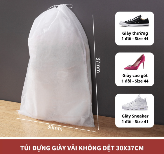 Túi Đựng Giày Dép, Quần Áo Dây Rút  Túi Size To Đựng Vừa 1 Đôi Giày (1 túi)