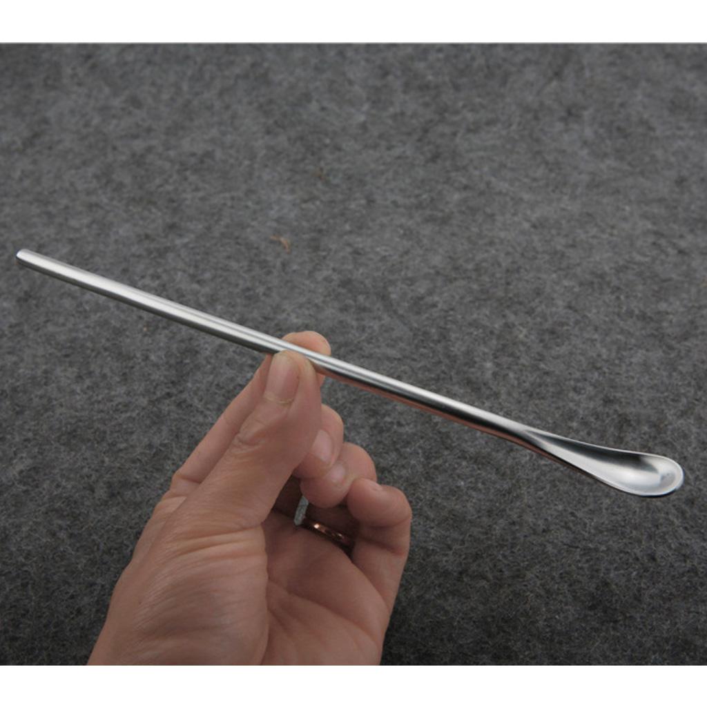 Stainless Steel Coffee Mixing Spoon Cocktail Stirring Stick Tableware Silver