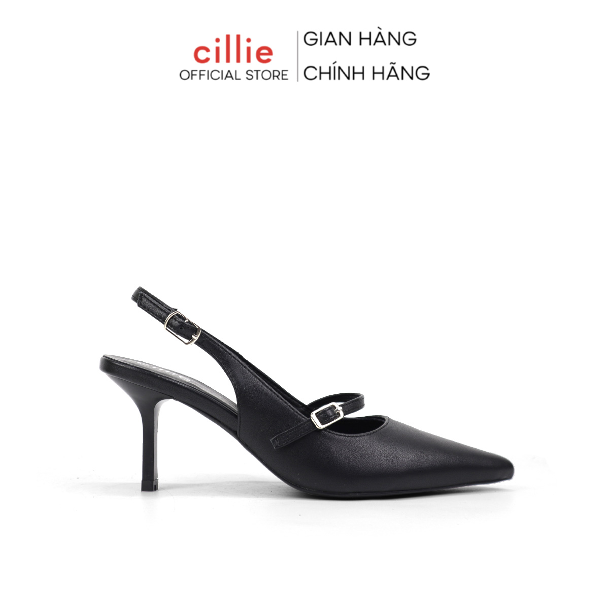 Giày Cao Gót Slingback Nữ Cillie Mũi Nhọn Mềm Mại Gót Cao Chắc Chắn 1228