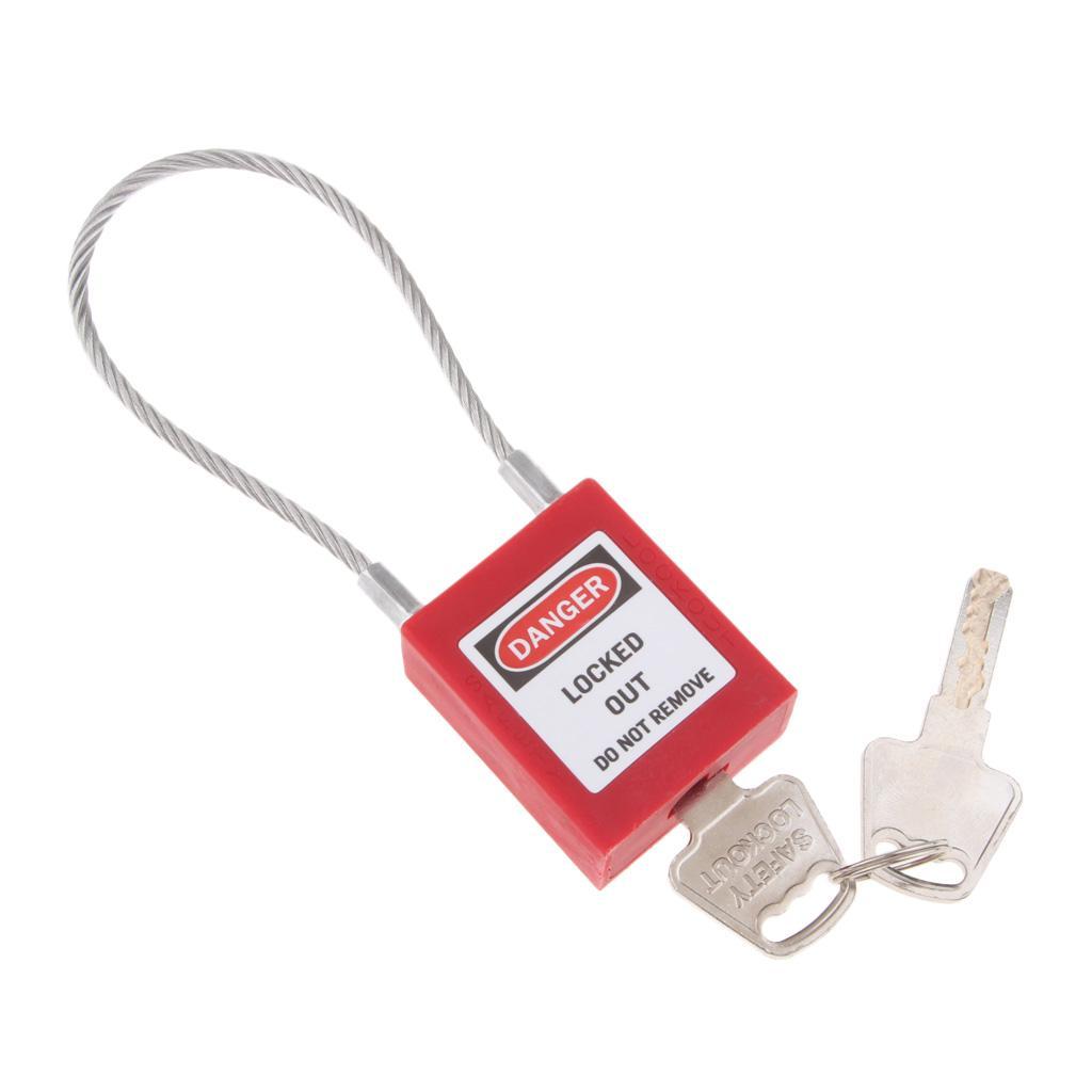 Stainless Steel Cable  Padlock Lockout Isolation Lock, 7 Color
