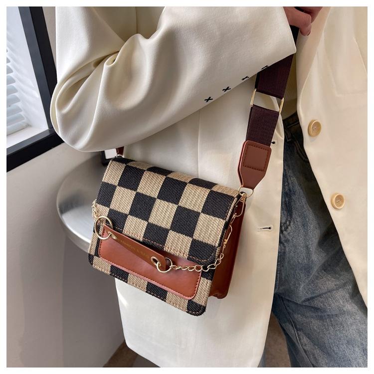 Túi đeo chéo nữ đẹp kẻ caro dây đeo bản to phong cách năng động thời trang hàn Quốc