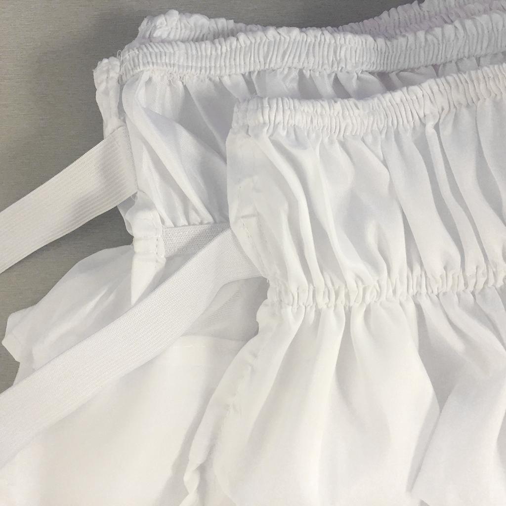 Solid Color Tri-layer Ruffle Elastic Band Bed Skirt