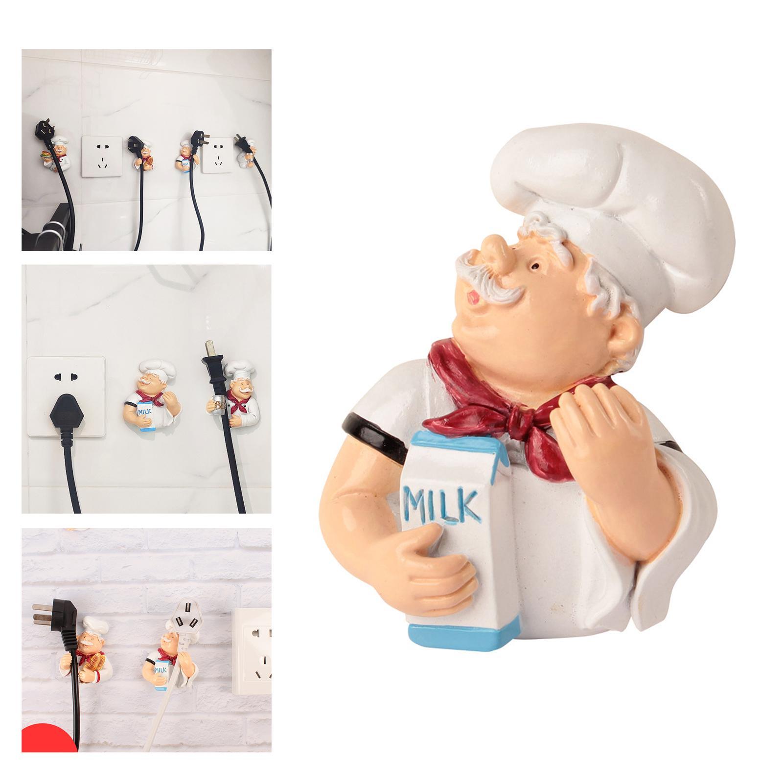 Chef Pattern Cable Clip Hook Wire Management Creative Self Adhesive Hanger