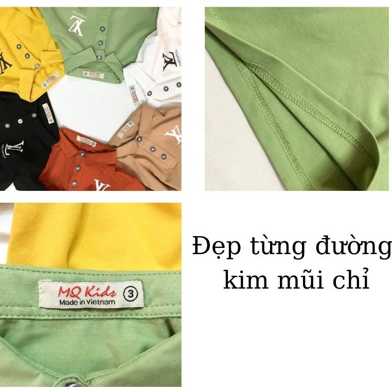 Áo Polo bé trai MQKIDS áo có cổ cho bé họa tiết chất cotton 100% CO GIÃN 4 CHIỀU