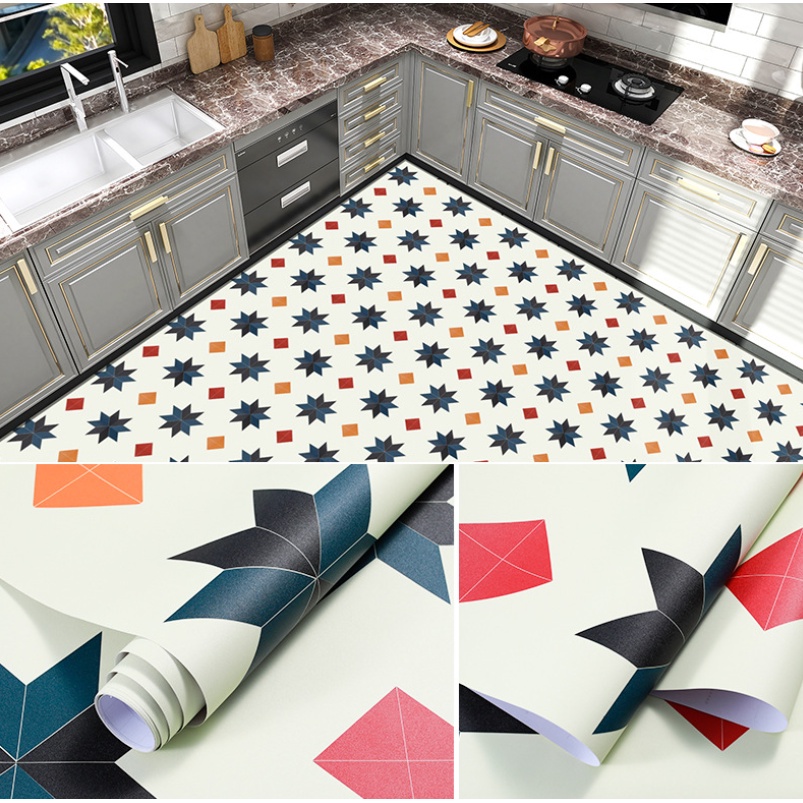 Decal Giấy Dán Nền Sàn Nhà Trang Trí Nhà Cửa Ô TÁM CÁNH HS2006 Có Keo Sẵn Khổ 60cm, GIÁ BÁN 1 MÉT DÀI