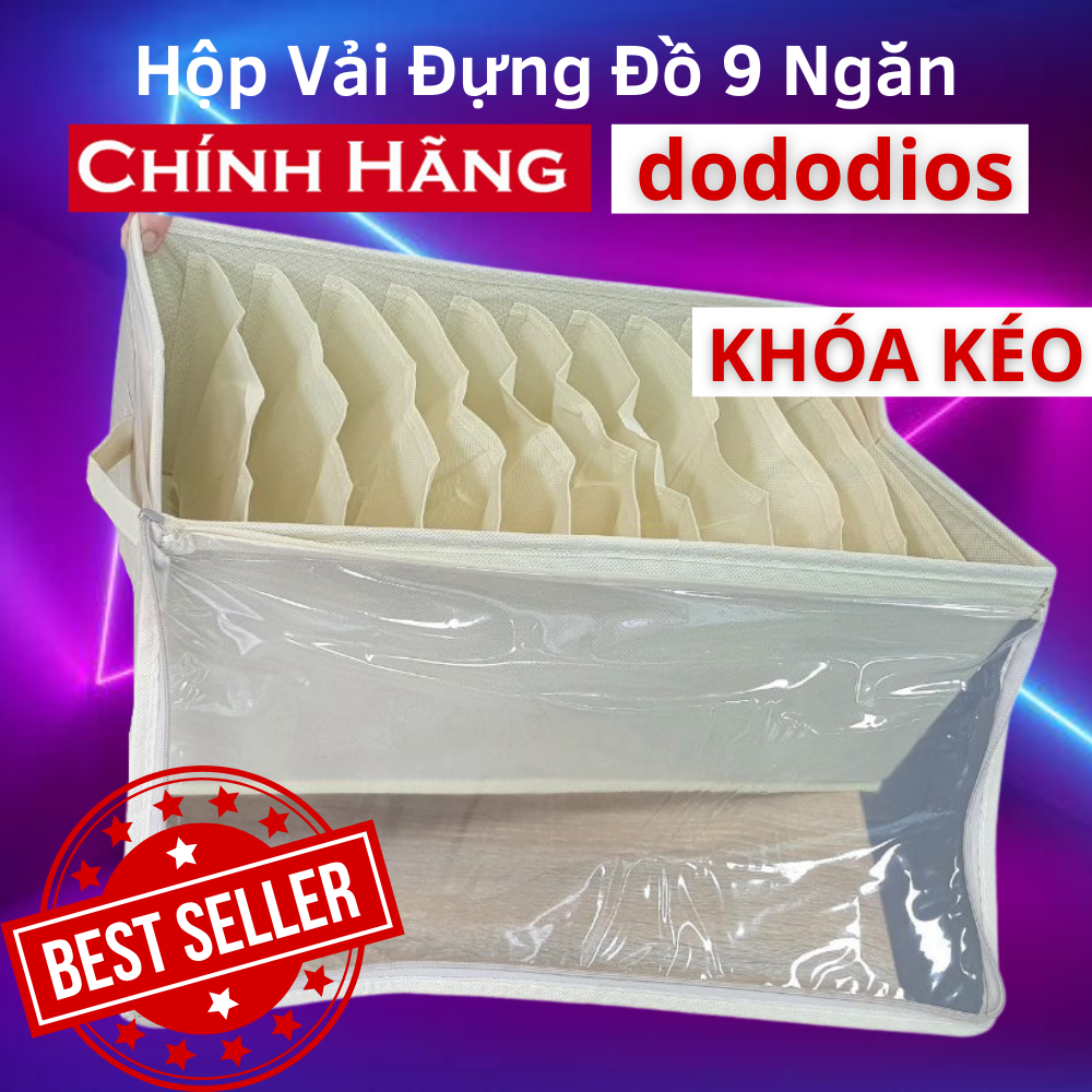 Hộp vải đựng quần áo chia 11 ngăn - - Hộp vải đựng quần áo chia 12 ngăn túi để quần áo, khăn tắm, túi đựng quần áo chia ngăn, hộp vải chia 9 ngăn có nắp - Chính hãng dododios