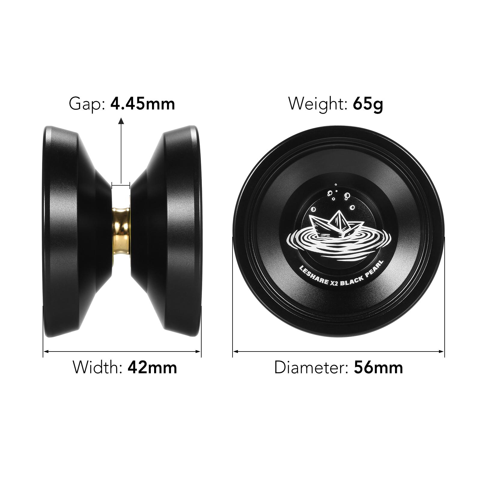 LESHARE X2 Aluminum Yoyo Ball Competitive Yo Yo Gift with Bearing Strings and Gloves