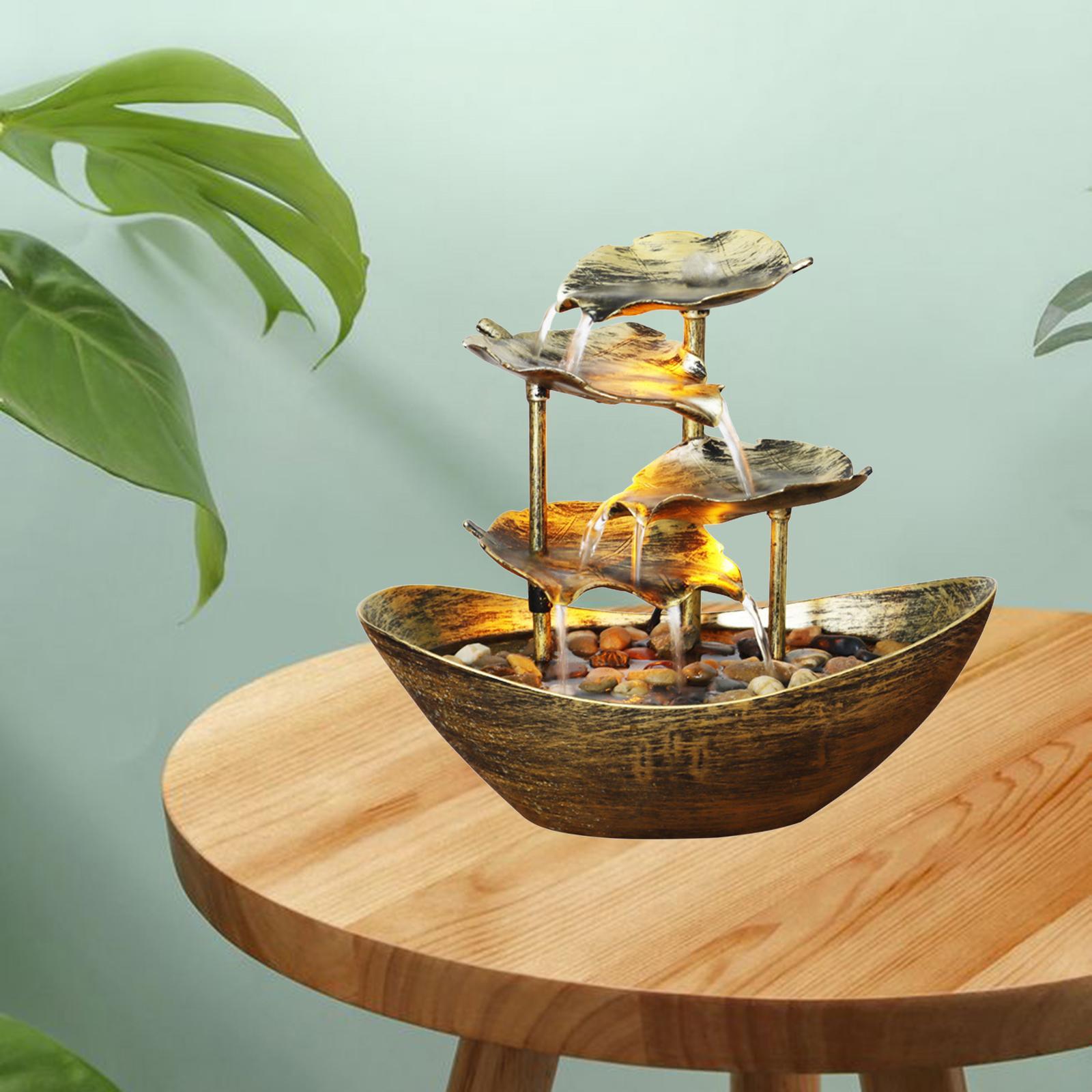 Relaxation Indoor Tabletop Fountain LED Light for Garden Desktop Decoration