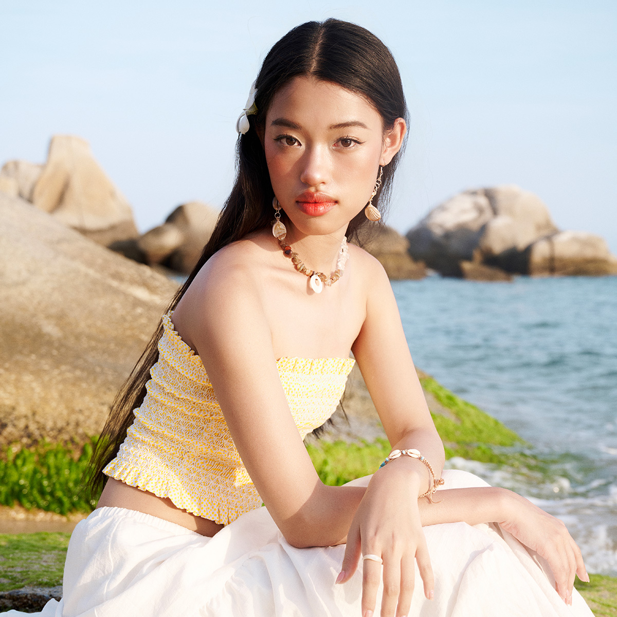 DOTTIE - Áo ống chạy trang trí - Vàng - T0886