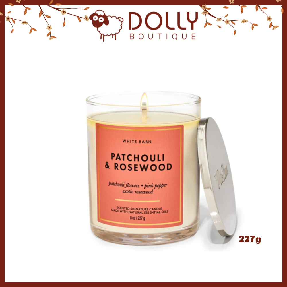 Nến Thơm 1 Bấc Patchouli &amp; Rosewood Single Wick Candle 227g