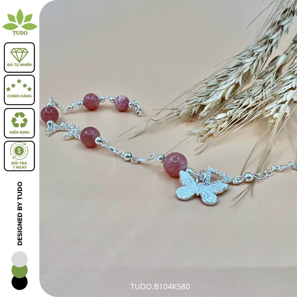 Vòng Tay Nữ Đẹp - Vòng Phong Thủy Đa Mệnh TUDO B104K580 VCBDAOH Charm Bạc Bươm Bướm Hồ Điệp - Tình Duyên