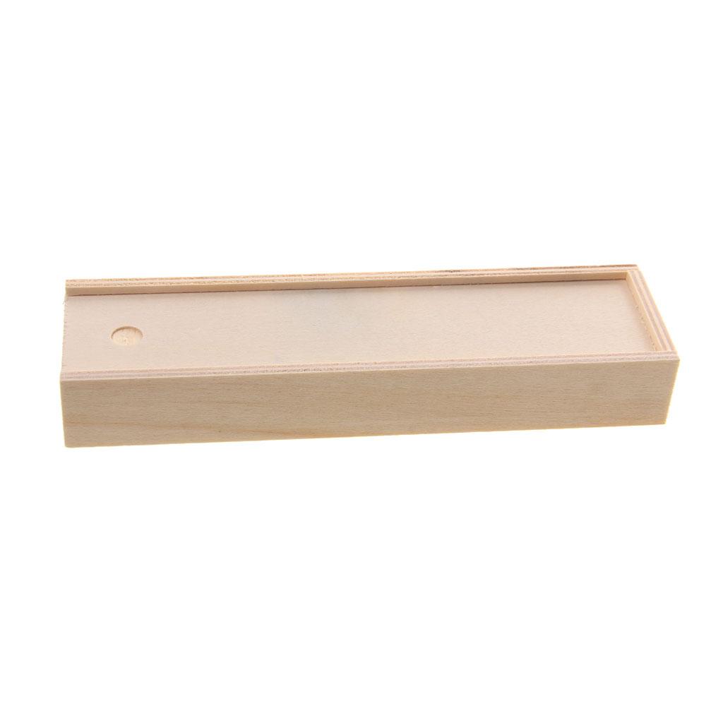 Wood Unfinished Wooden Jewelry Box for Kid's DIY Craft Rectangle Shape