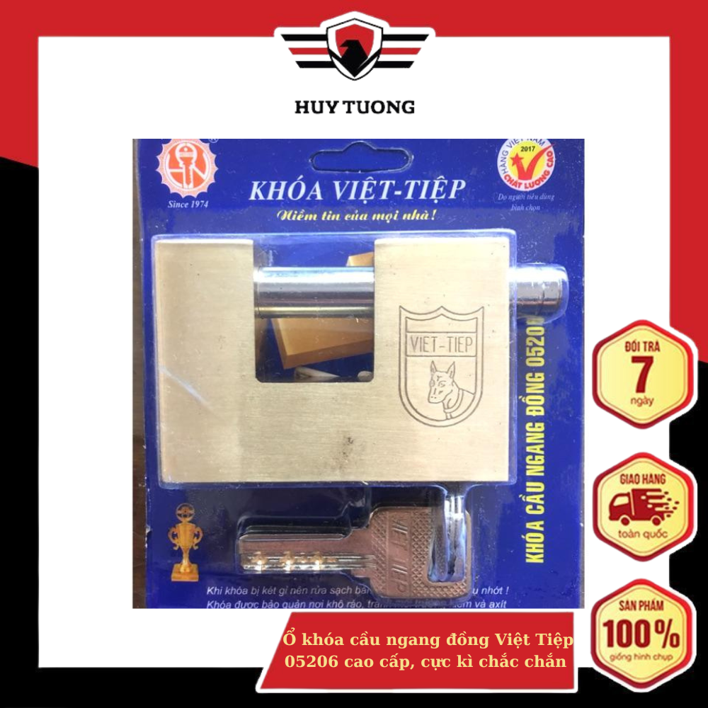 Ổ khóa cầu ngang đồng Việt Tiêp - 05206 cao cấp, cực kì chắc chắn