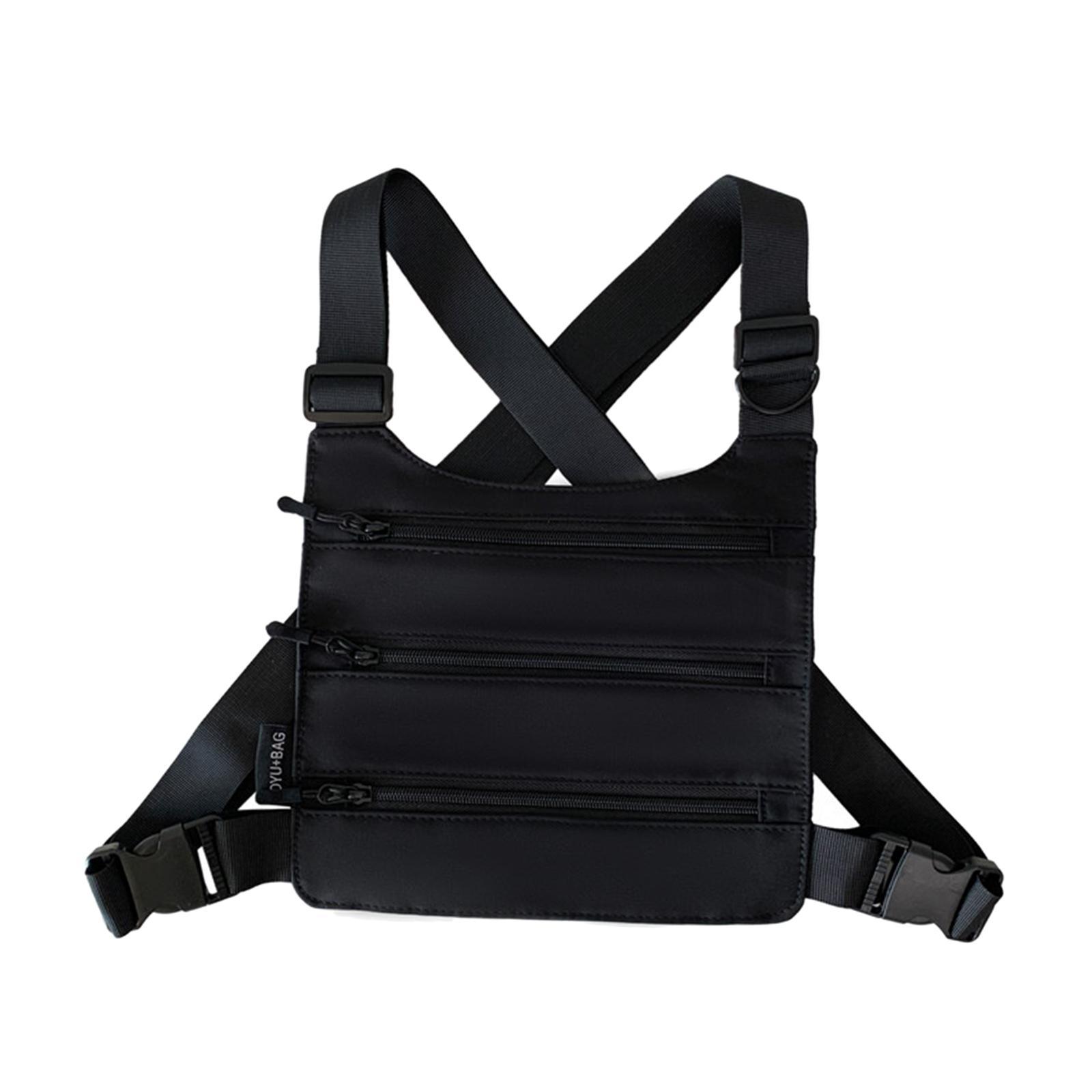 Multi Pocket Chest Pack Men Women Harness Equipment Lightweight for Hiking