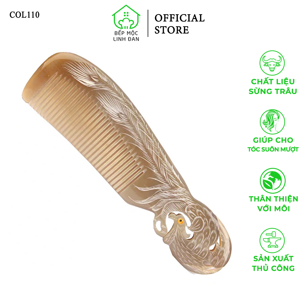Lược Sừng Xuất Nhật  Hình Phượng Cuốn