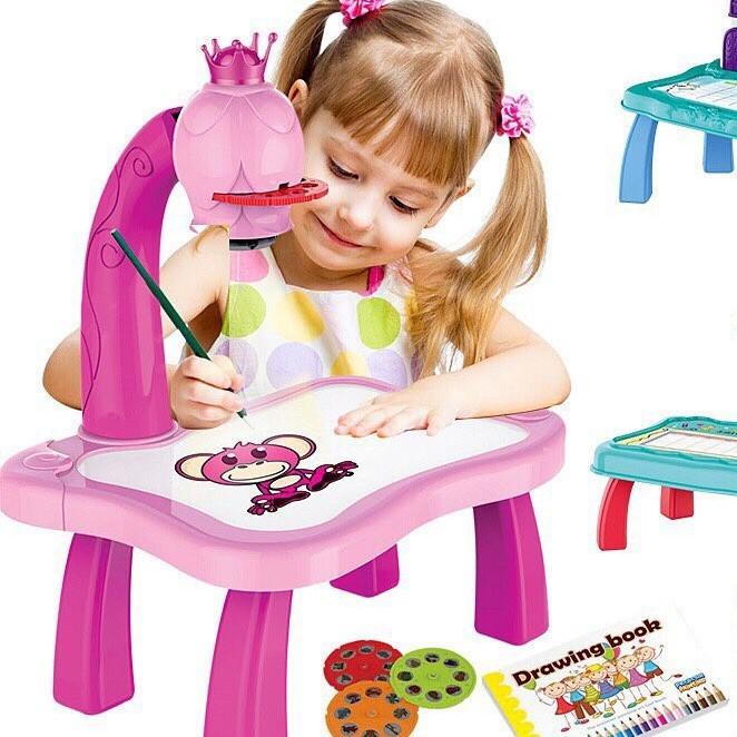 Bàn vẽ thông minh có đèn chiếu sáng có nhạc cho bé phát triển trí tuệ