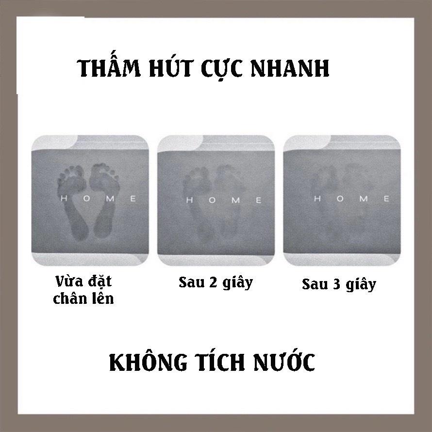 Thảm Hút Nước Siêu Thấm - Thảm Lau Chân Siêu Mềm Siêu Dày, Siêu Thấm Nước Chất Liệu Chống Trượt