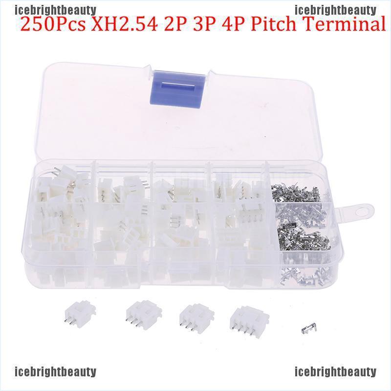 ★ƯU ĐÃI ★250pcs XH2.54 2p 3p 4p pin 2.54mm Pitch Terminal Kit with Case