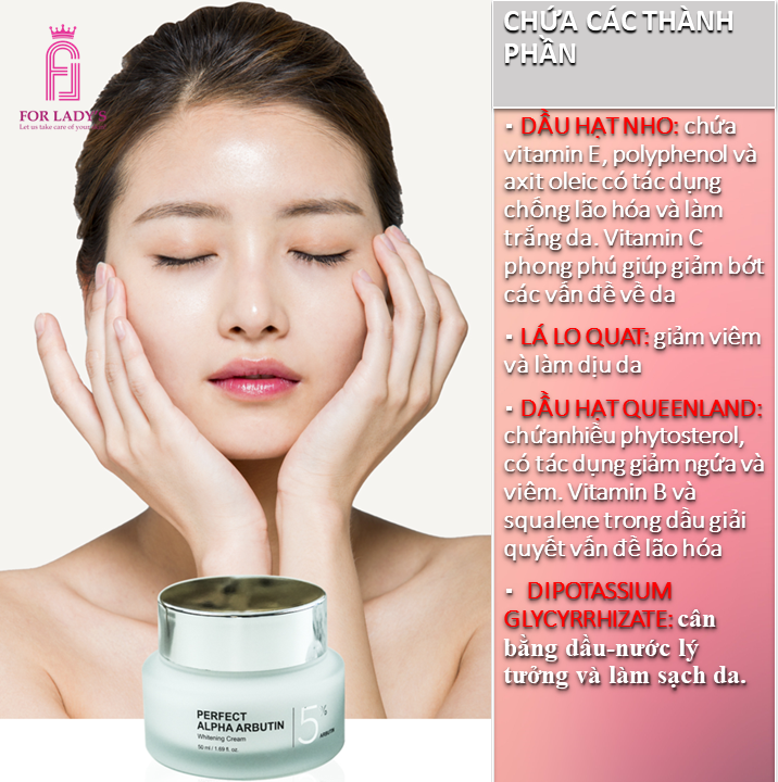 Kem dưỡng làm trắng giữ ẩm chống lão hóa da 50ml- Alpha Arbutin Whitening 5%