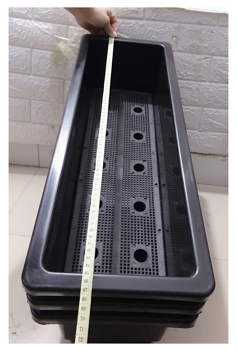 5 Chậu/ Khay/ Máng Nhựa Trồng Rau, Trồng Hoa, Cây Cảnh Kích Thước 67X24X19Cm - Màu Đen