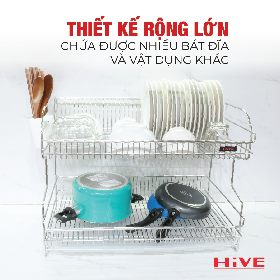 Kệ (giá) để chén bát HiVE DG Big 2 tầng inox 304