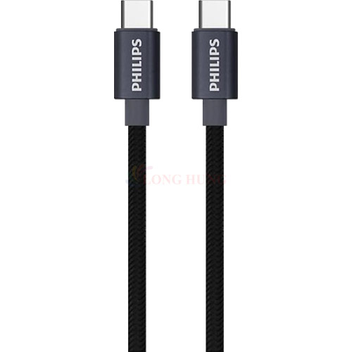 Cáp USB Type-C to Type-C Philips 60W PD3.0/4.0 1m DLC5533C/97 - Hàng chính hãng