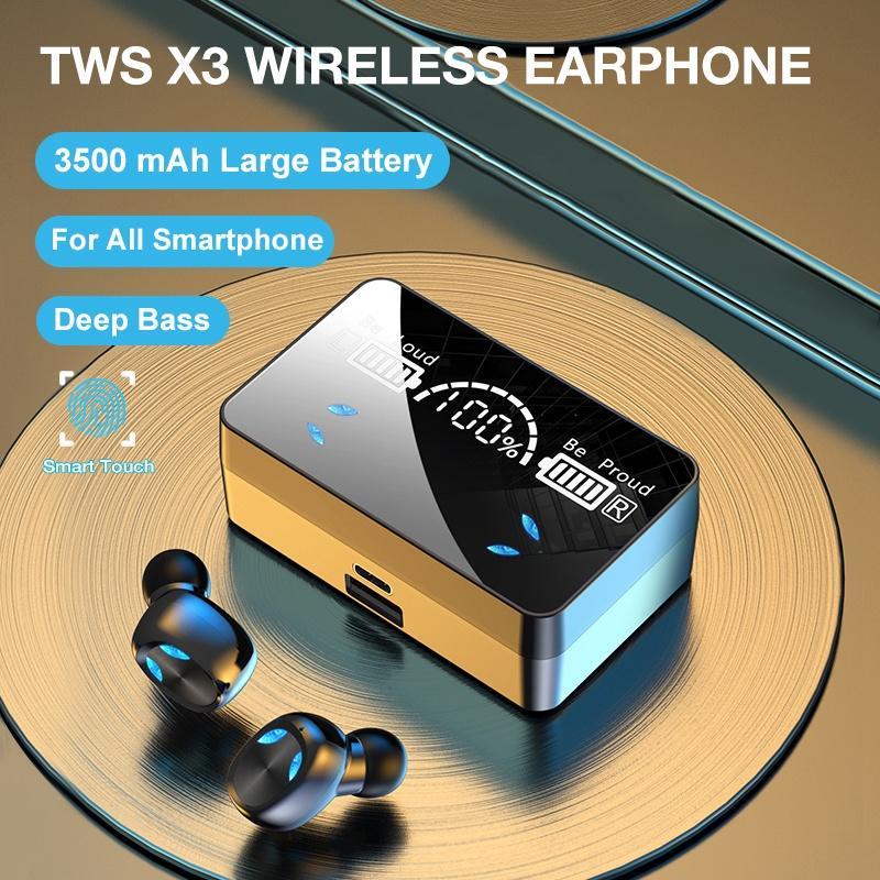 Tai nghe không dây TWS X3 Âm Thanh Siêu Trầm Có Micro 3500mAh Kèm Hộp Sạc Chất Lượng Cao