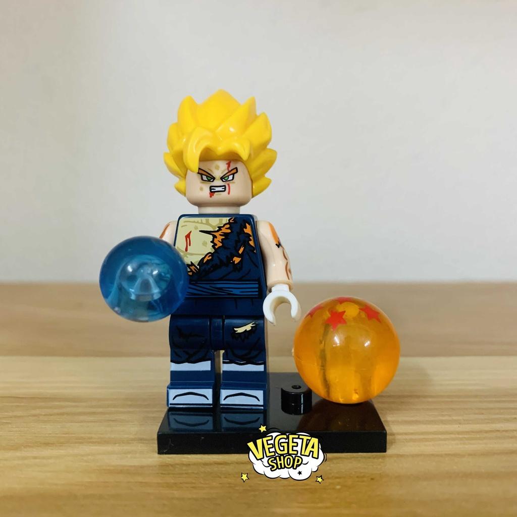 Minifigures Dragon Ball - Mô hình đồ chơi Dragon Ball mini lắp ghép - Gogeta Vegito Son Goku Xeno Vegeta cầm ngọc rồng