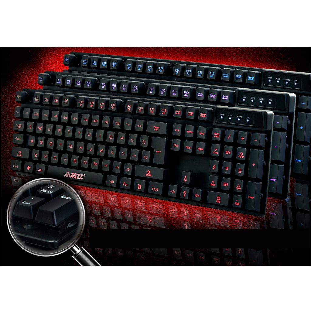 A-Jazz Professional Wired Mechanical Gaming Keyboard 3-color LED Backlight
