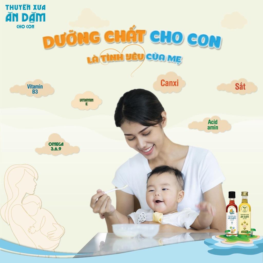 Combo 2 Chai Nước Mắm Nhĩ Thuyền Xưa Ăn Dặm (65ml) & Dầu Mè Ăn Dặm Cho Trẻ Em (65ml)