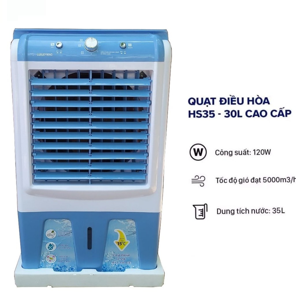 Quạt Điều Hoà HS-35A 35L vận hành cực êm có mặt kính cường lực sang trọng