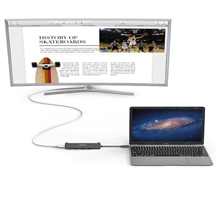 BỘ CHIA TYPE C RA 3 USB3.0 + 1 CỔNG HDMI V300A UNITEK HÀNG CHÍNH HÃNG