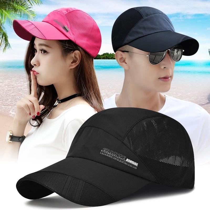 Summer Outdoor Sports Caps Women Quick Dry Breathable Sun Visor Baseball Cap Men Hiking Fishing Running Cap Sun Hat Adjustable