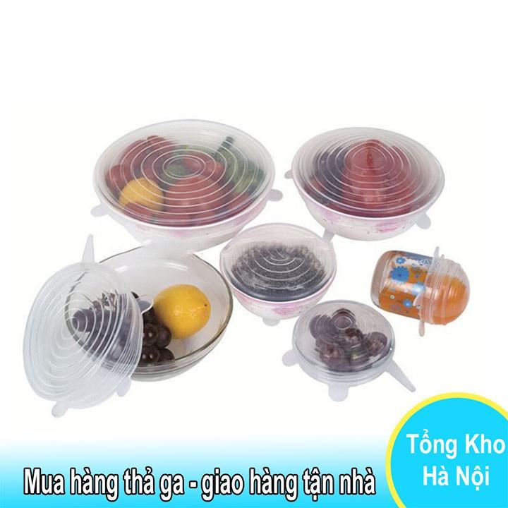 Set 6 nắp đậy bằng silicon bảo quản thức ăn