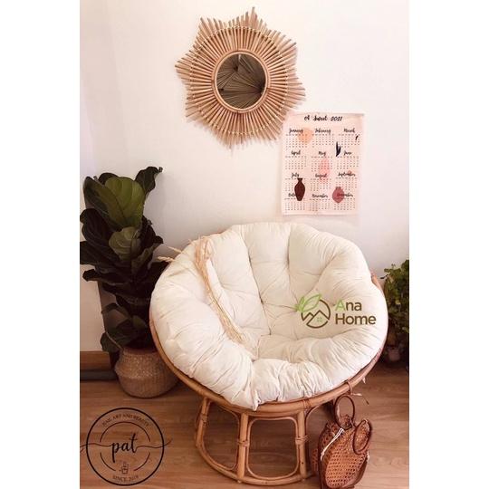 Ghế Mây nệm tròn Papasan Mây tự nhiên ( MÀU NỆM TỰ CHỌN)