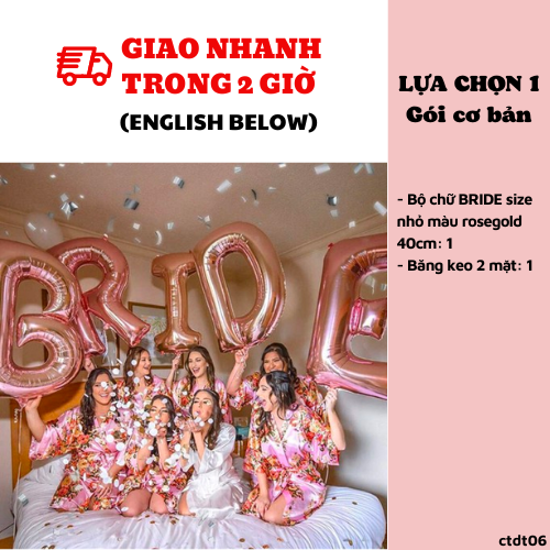 Bong bóng trang trí tiệc Bride to be bachelorette party ctdt06