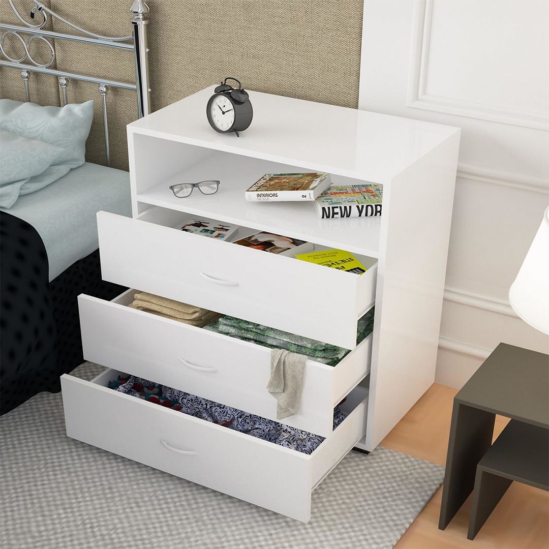 Kệ gỗ đầu giường hiện đại SMLIFE Nexiso | Gỗ MDF dày 17mm chống ẩm | D70xR35xC80cm