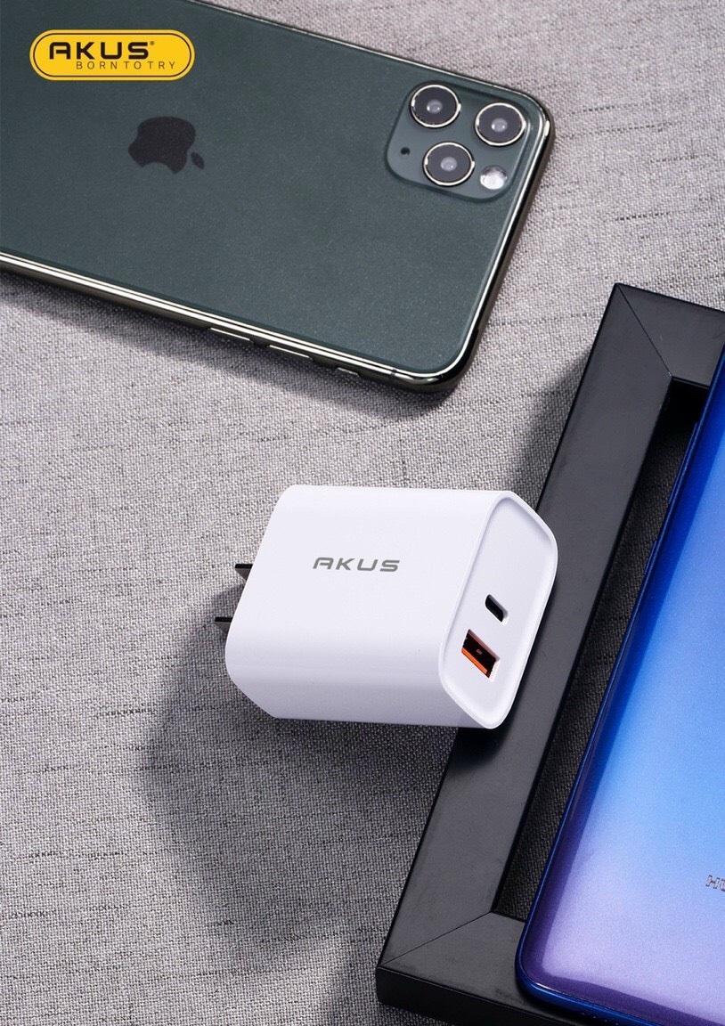 Hàng chính hãng - củ sạc nhanh AKUS PD30 (Quickcharge 3.0 &amp; PD TypeC)