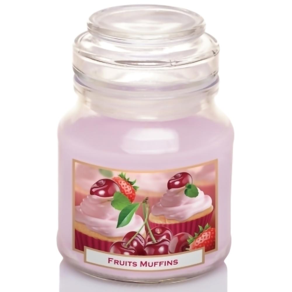Hũ nến thơm tinh dầu Bartek Fruits Muffins 130g QT0400 - bánh muffin trái cây, nến trang trí, thơm phòng, thư giãn, Hỗ trợ khử mùi (giao mẫu ngẫu nhiên)