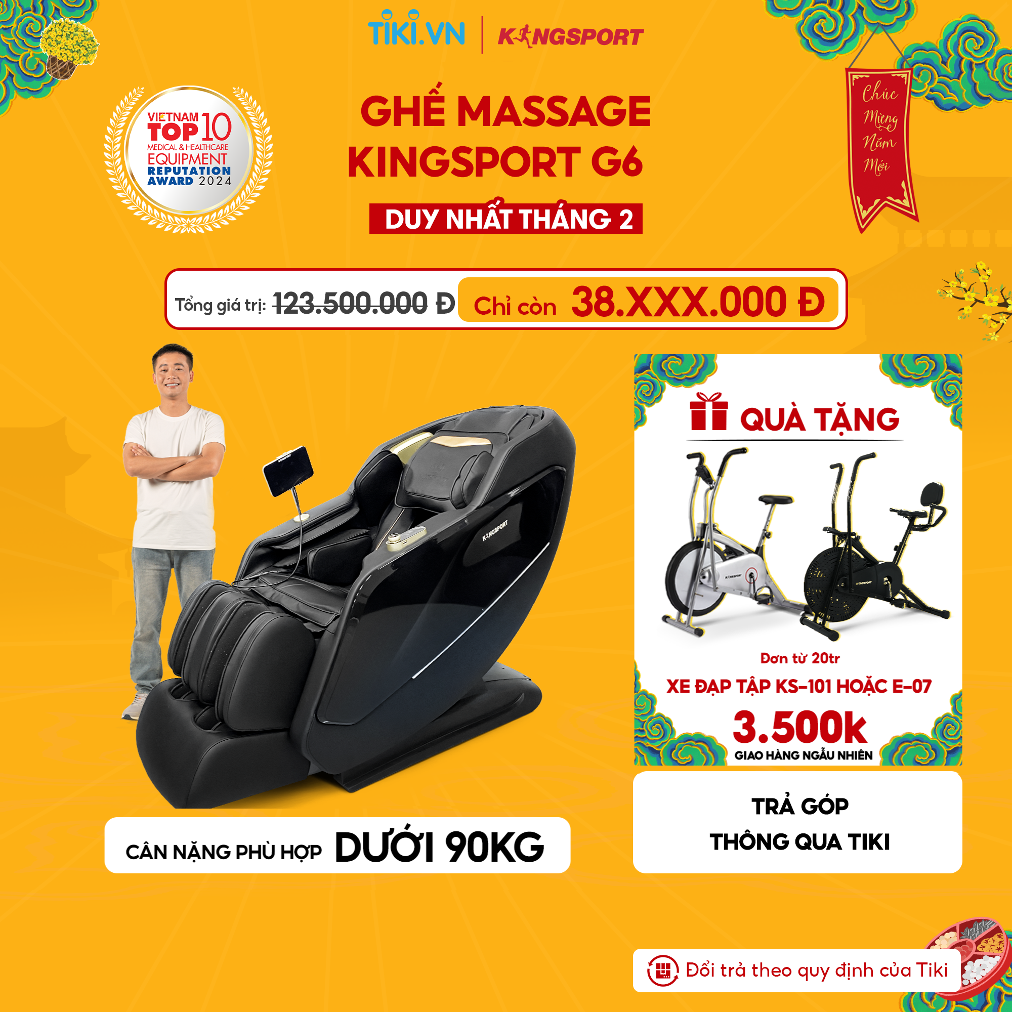 Ghế massage toàn thân cao cấp KINGSPORT G6 công nghệ massage Kingtech Touch Pro, công nghệ làm ấm Warmtech