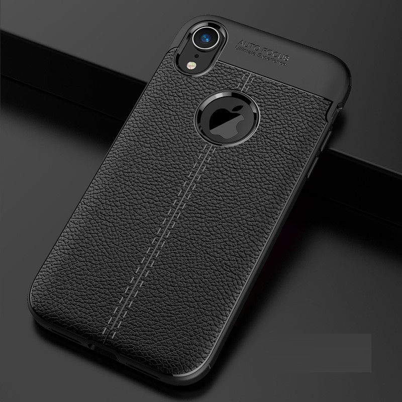 Ốp lưng silicon dẻo giả da Auto Focus cao cấp dành cho iPhone XR - Hàng chính hãng