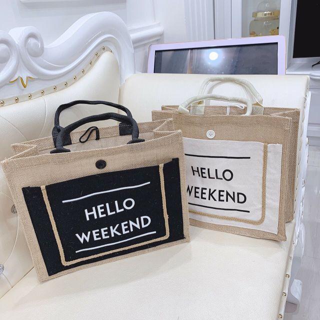 Túi  xách nữ túi cói HELLO WEEKEND