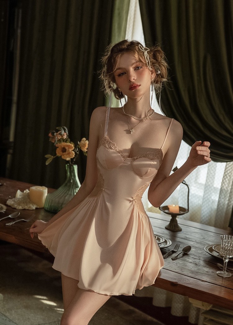 Váy Ngủ Hơ Lưng Tinh Tế (không kèm áo choàng) - B.Lingerie